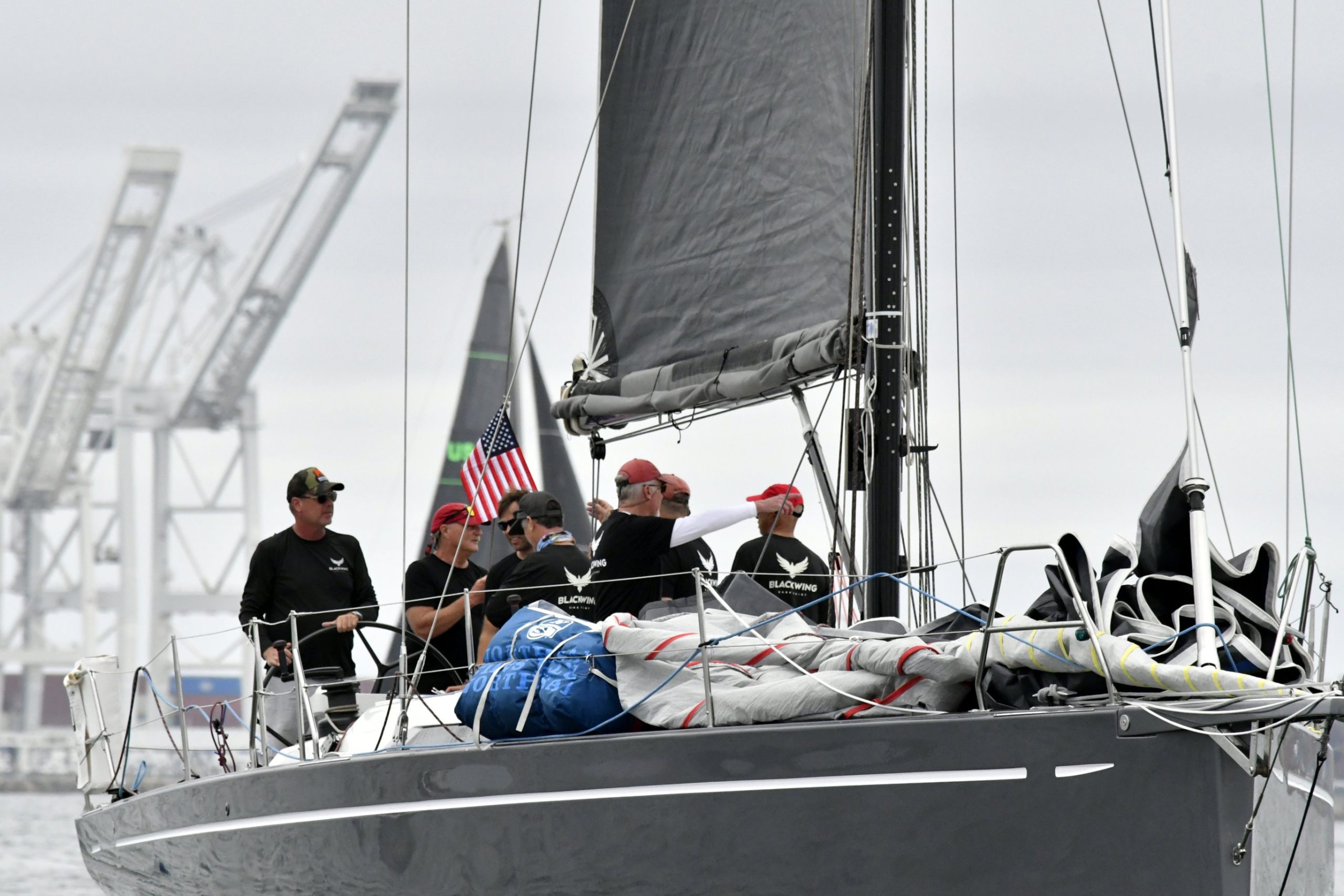 Corporate team building sailing experience aboard Blackwing
